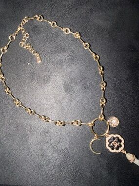 Custom Crafted Women's Pendant Necklace with Black and White Accents